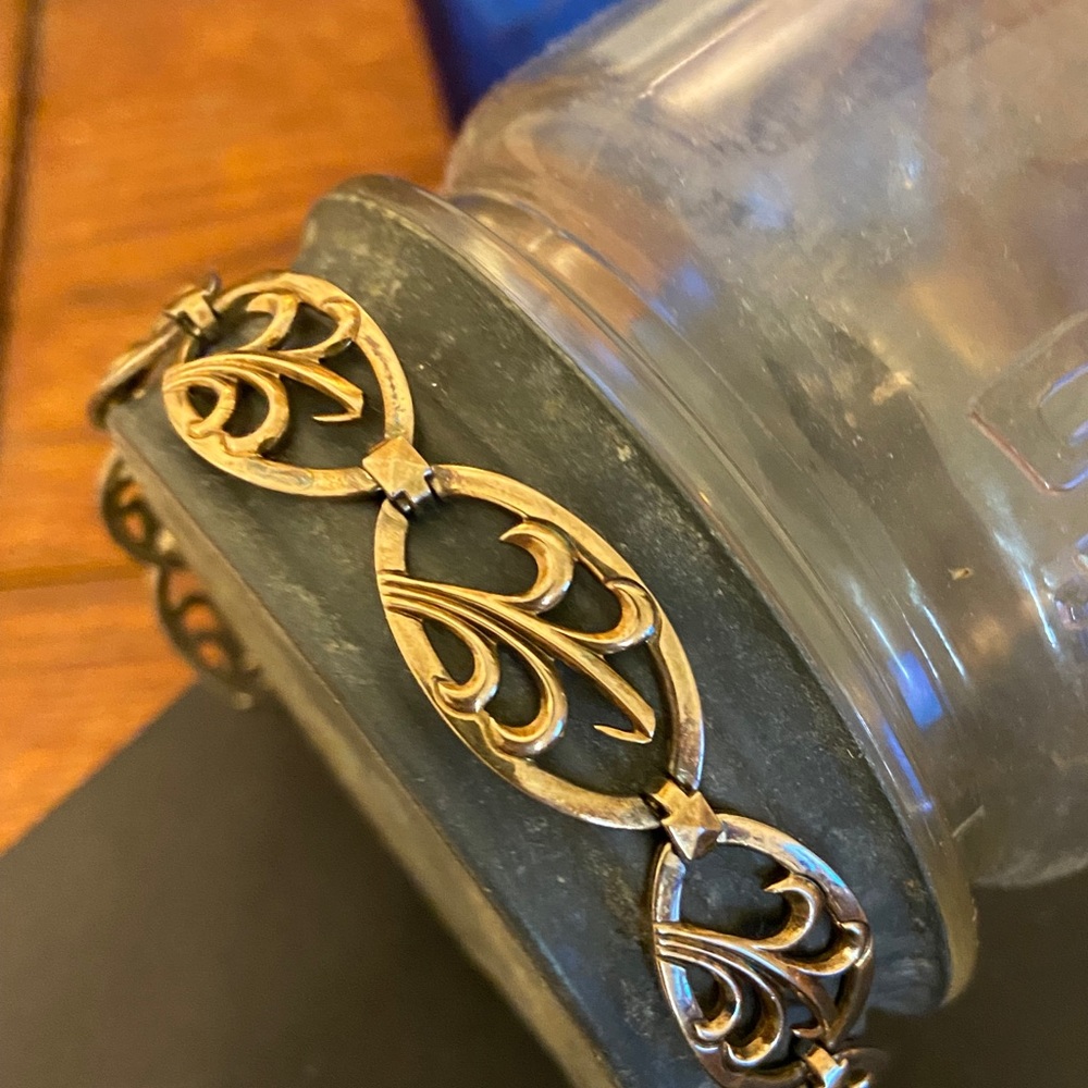 Rare 40’s 14K Gold & Sterling Silver Linked Bracelet